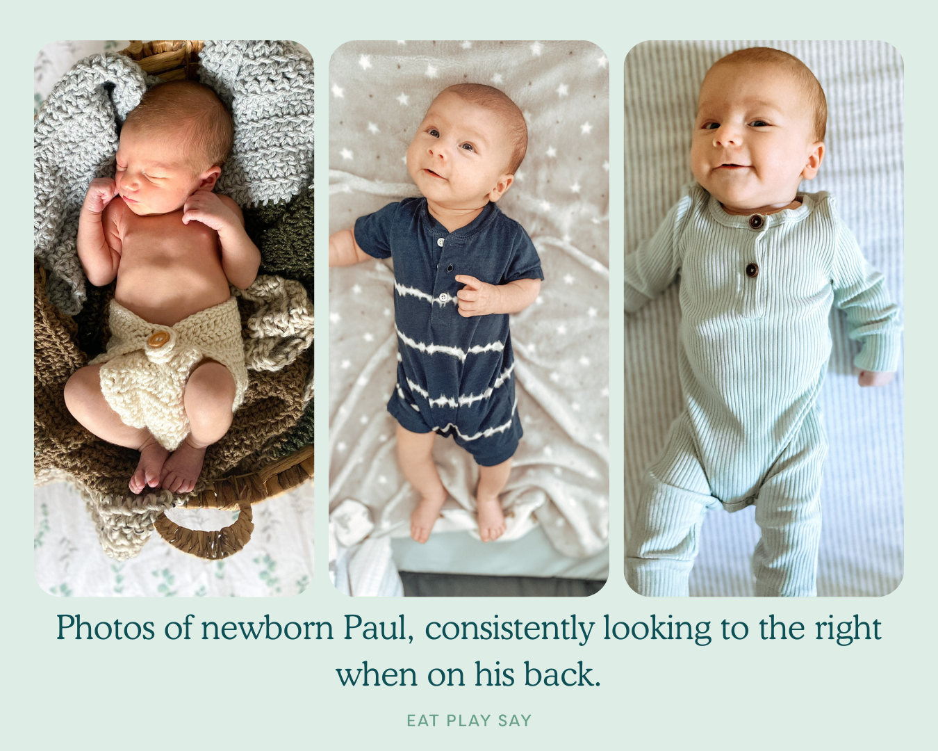  I noticed that Paul had a head turning preference when I saw that he looked in the same direction in almost every photo I had of him! His chin was tilted down and his head was turned slightly to the right. 