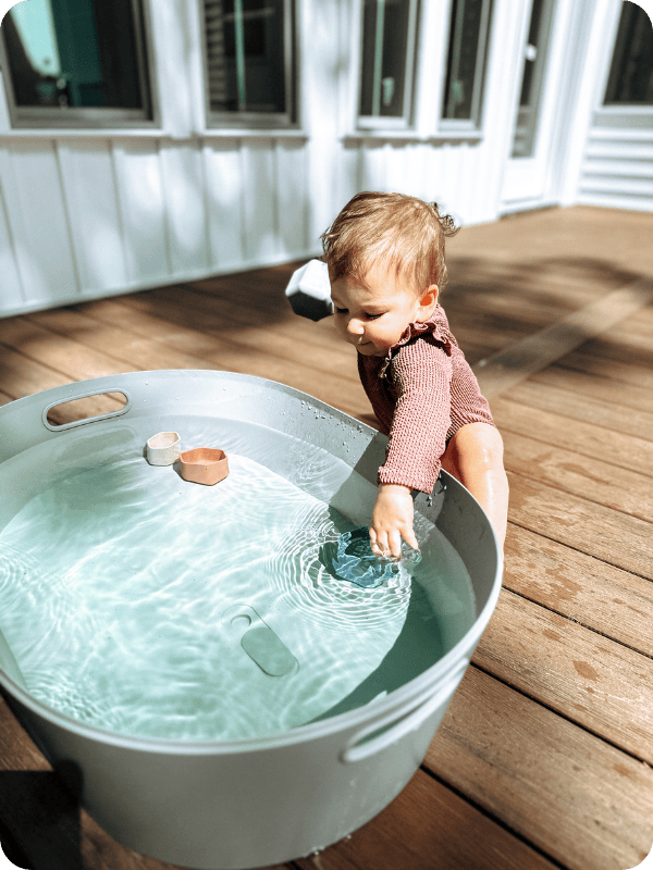 9 month old does water activity for sensory development.