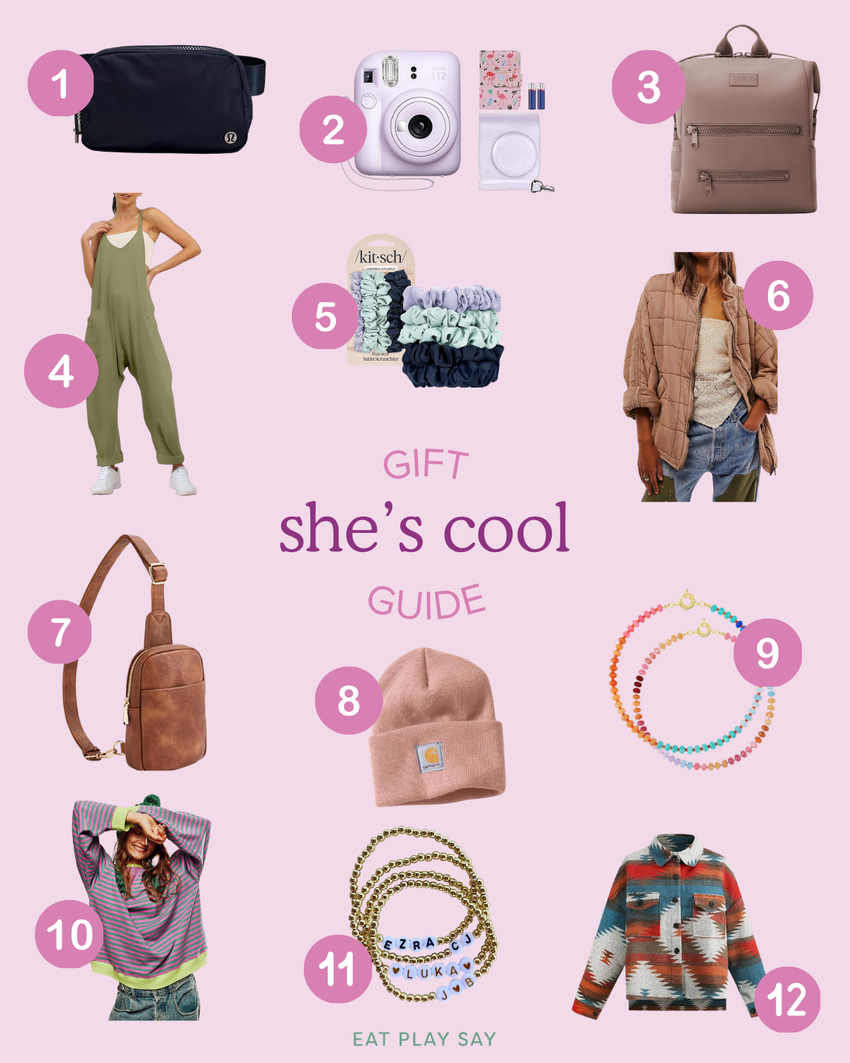 round up graphic of cool and trendy gifts for moms