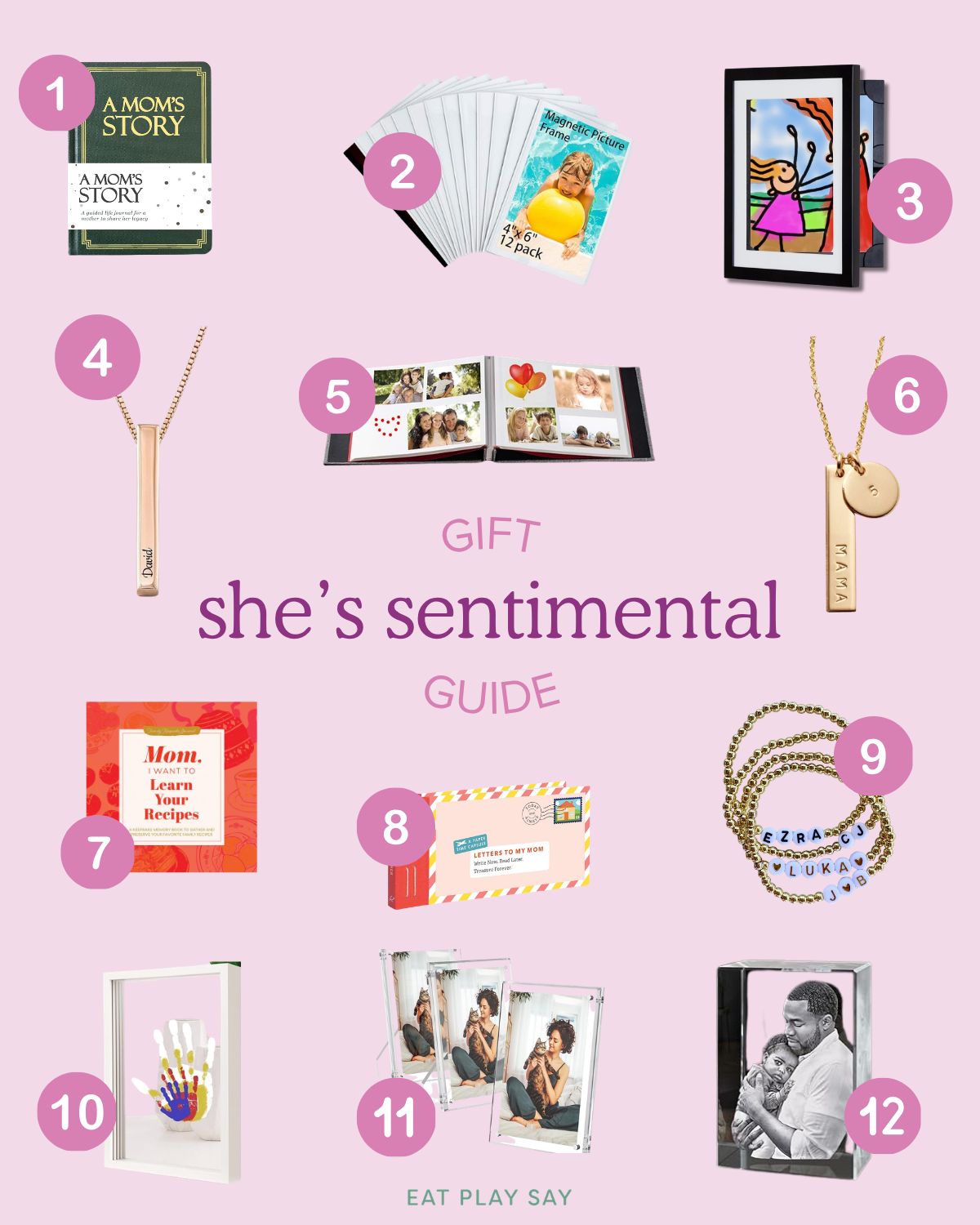 round up graphic with sentimental gift ideas