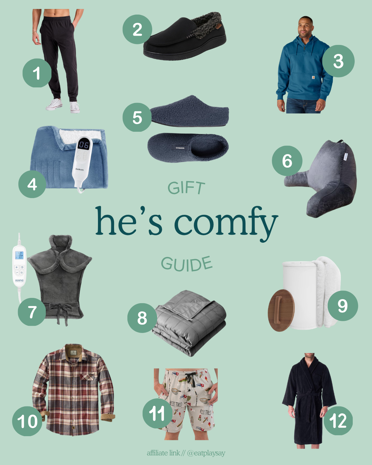 round up graphic of gift ideas for dads who like to relax and be comfortable 