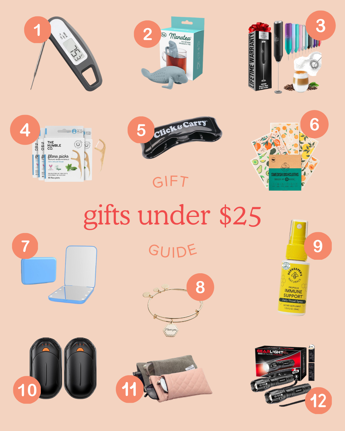 round up graphic featuring gift ideas for grandparents that are under $25