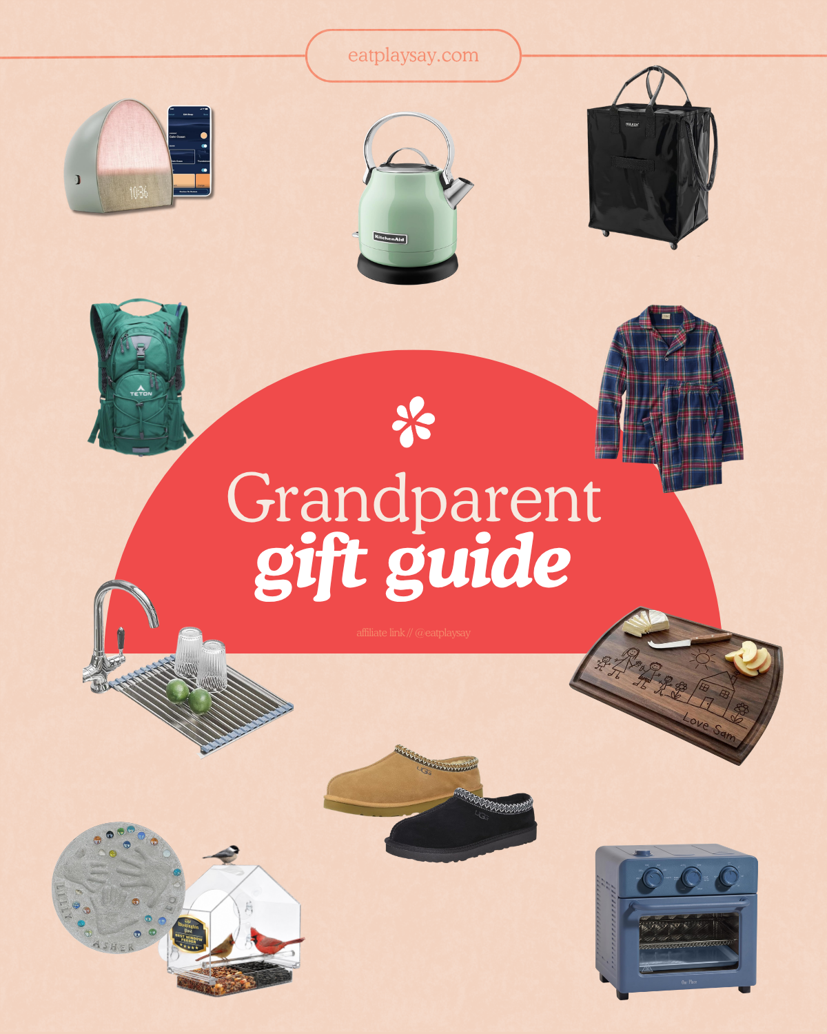 round up graphic featuring gift ideas for grandparents