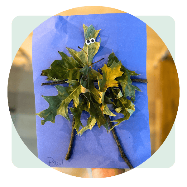 Leaf person craft for toddlers