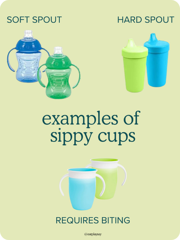 Sippy cups that feeding specialists recommend avoiding whenever possible