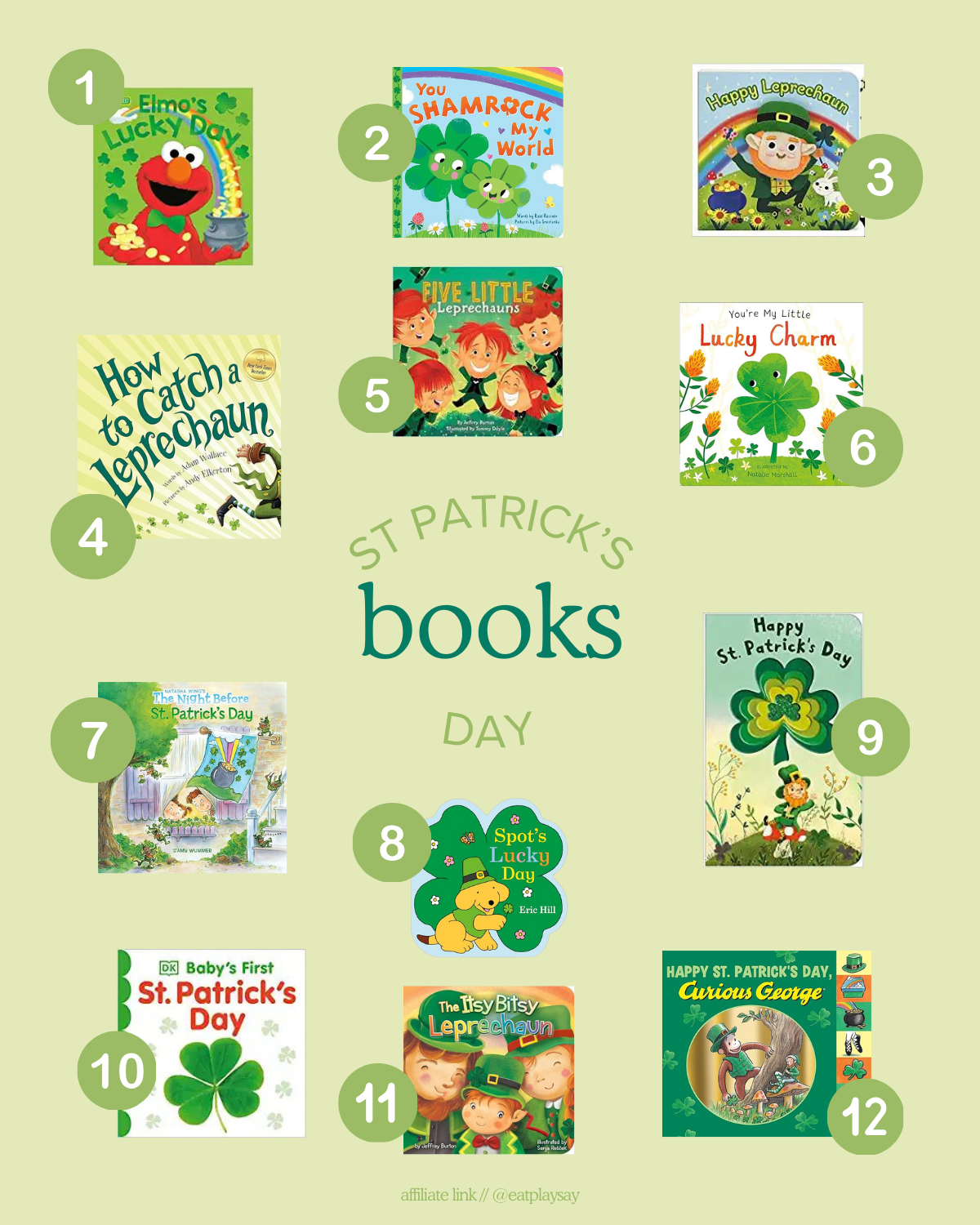 round-up graphic of St. Patrick's Day books for kids