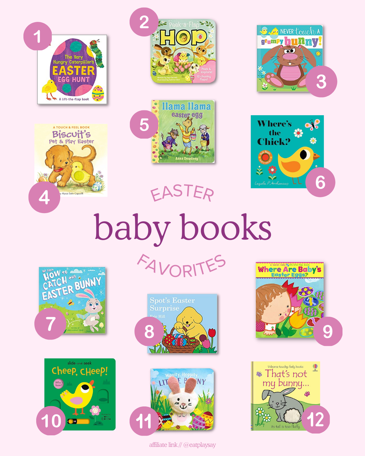 roundup graphic of Easter books for babies