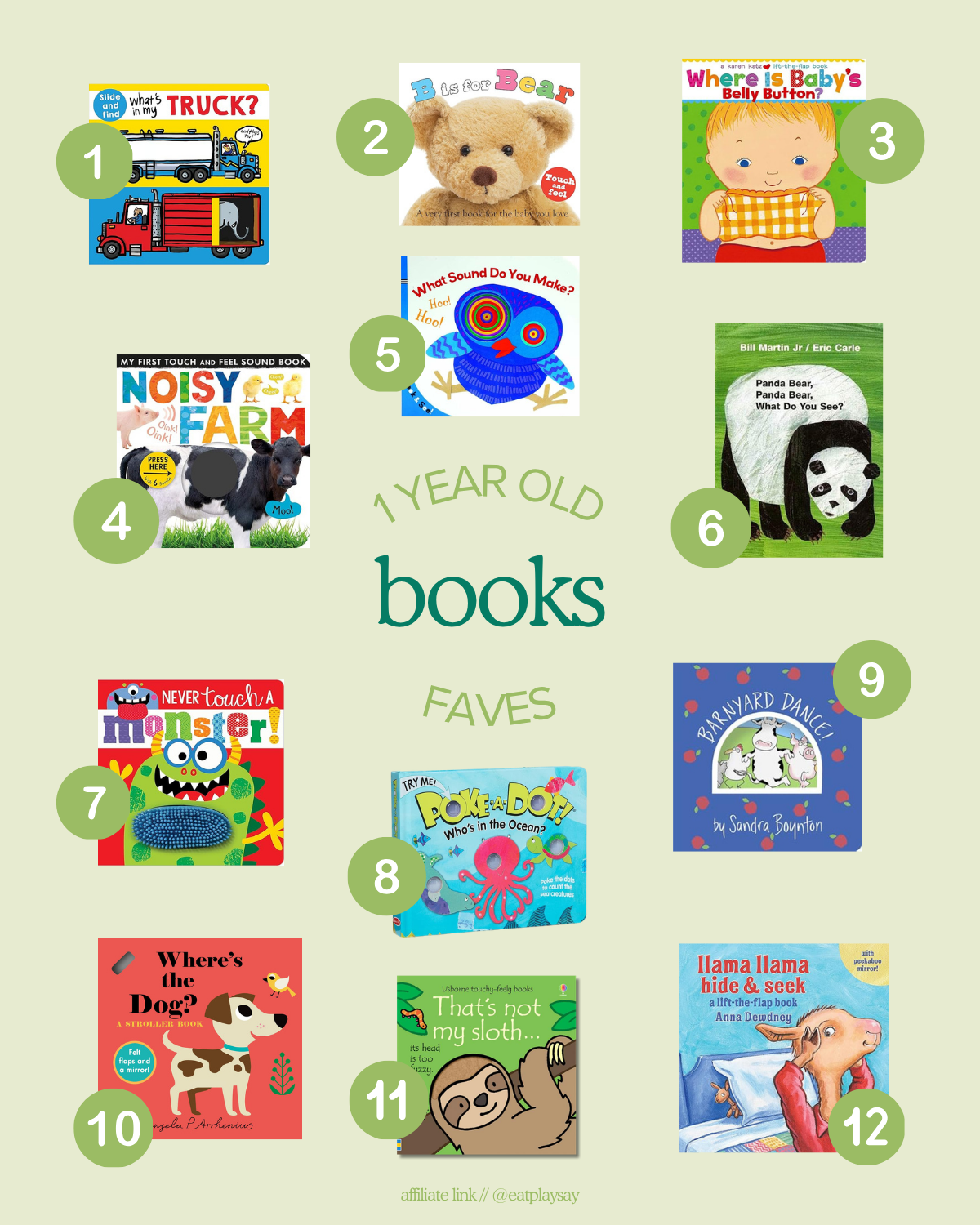 round-up image of the best board books for 1 year olds 