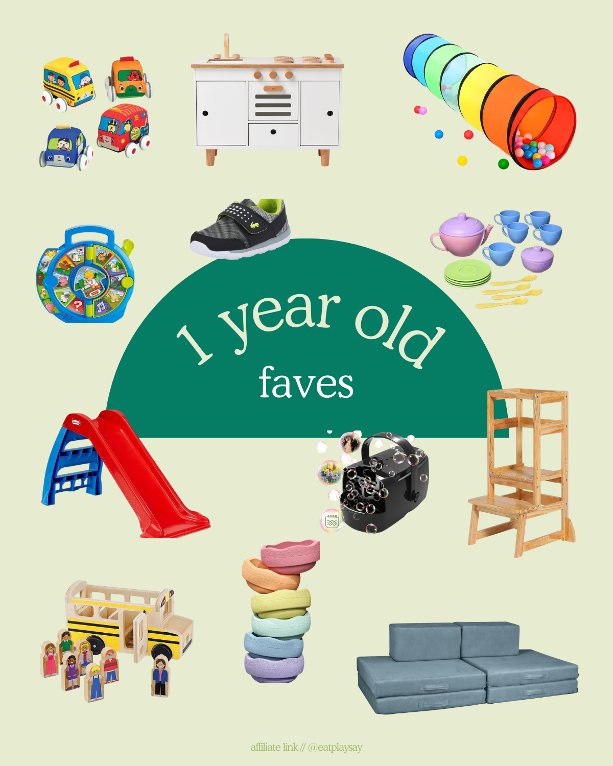 a round-up image of some of the best gifts for 1 year olds