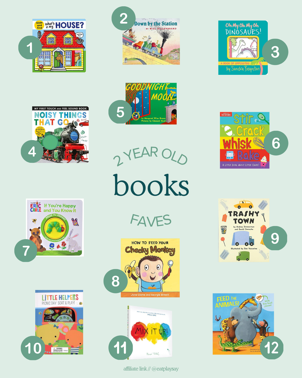 round-up image of the best books for 2 year olds