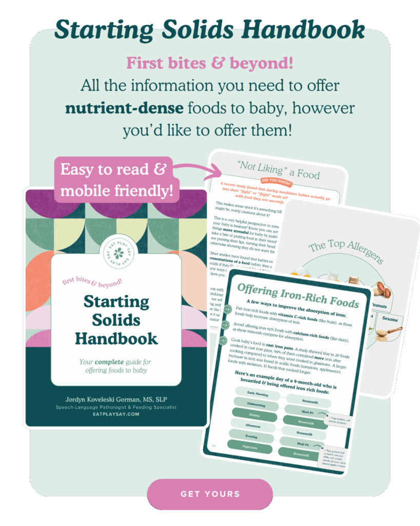 Starting solids handbook graphic