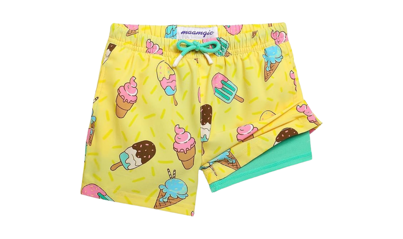 toddler swim trunks in yellow