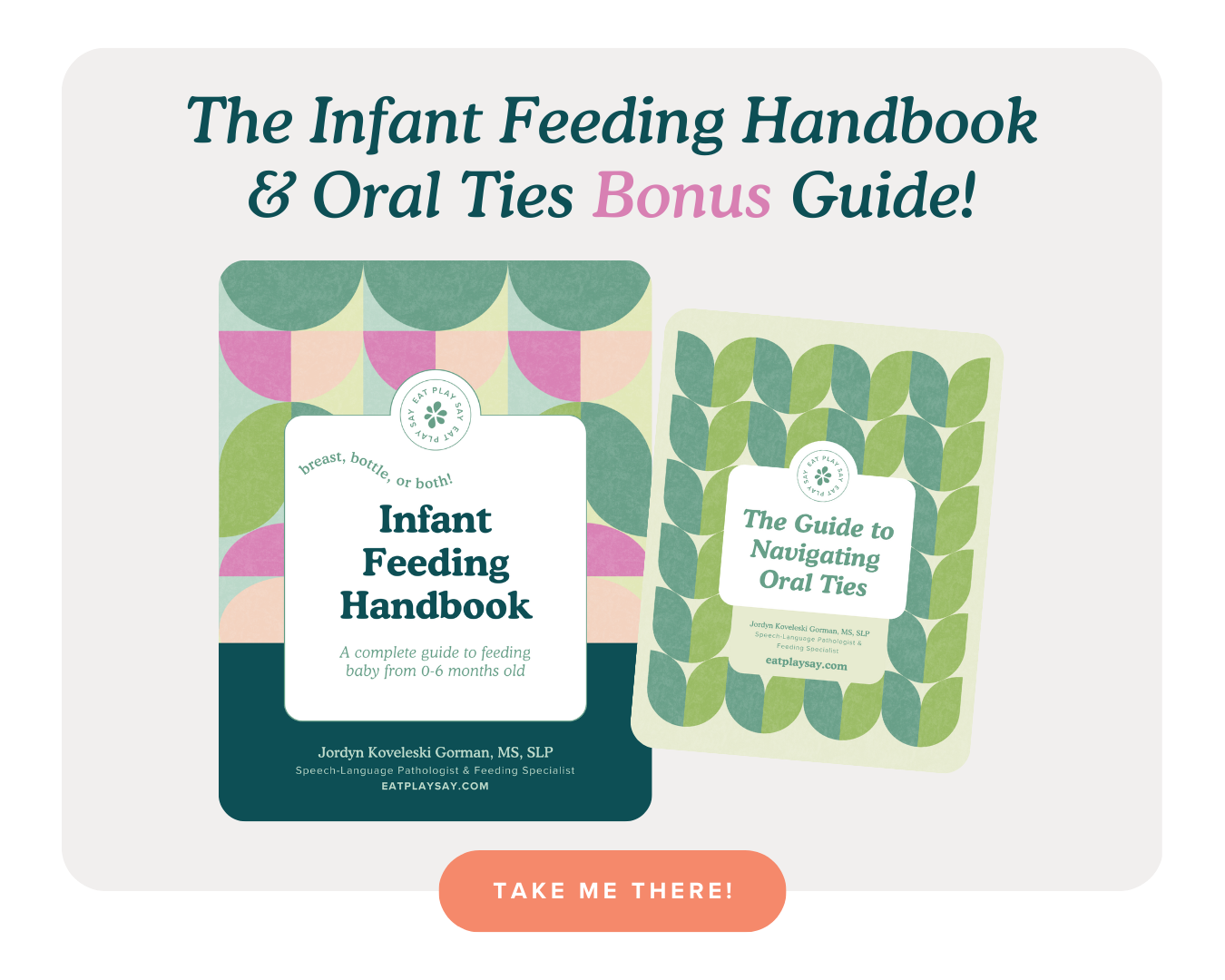 The infant feeding handbook cover and oral ties bonus guide cover