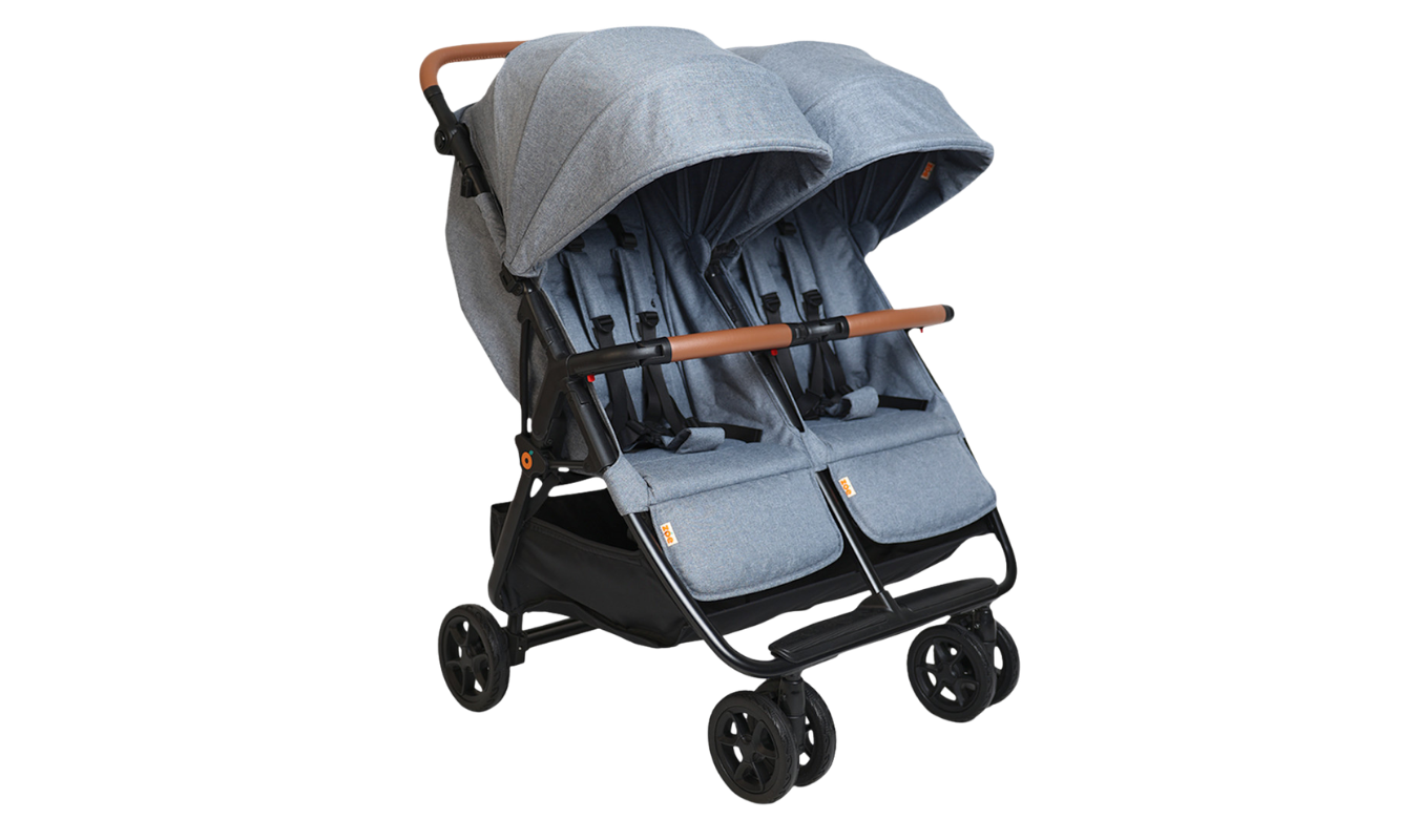 Zoe travel stroller twin in denim color