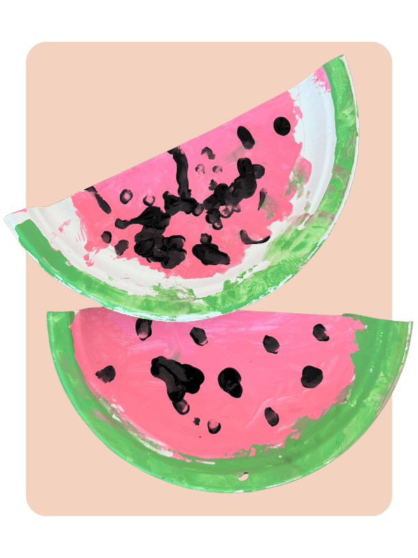 Paper plate watermelon craft for kids