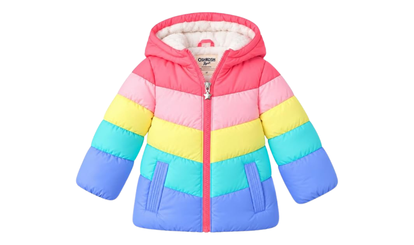 colorblock heavyweight toddler coat for girls