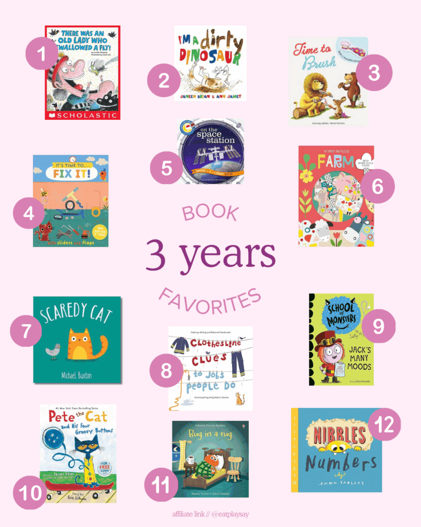 best books for 3 year olds numbered 1-12