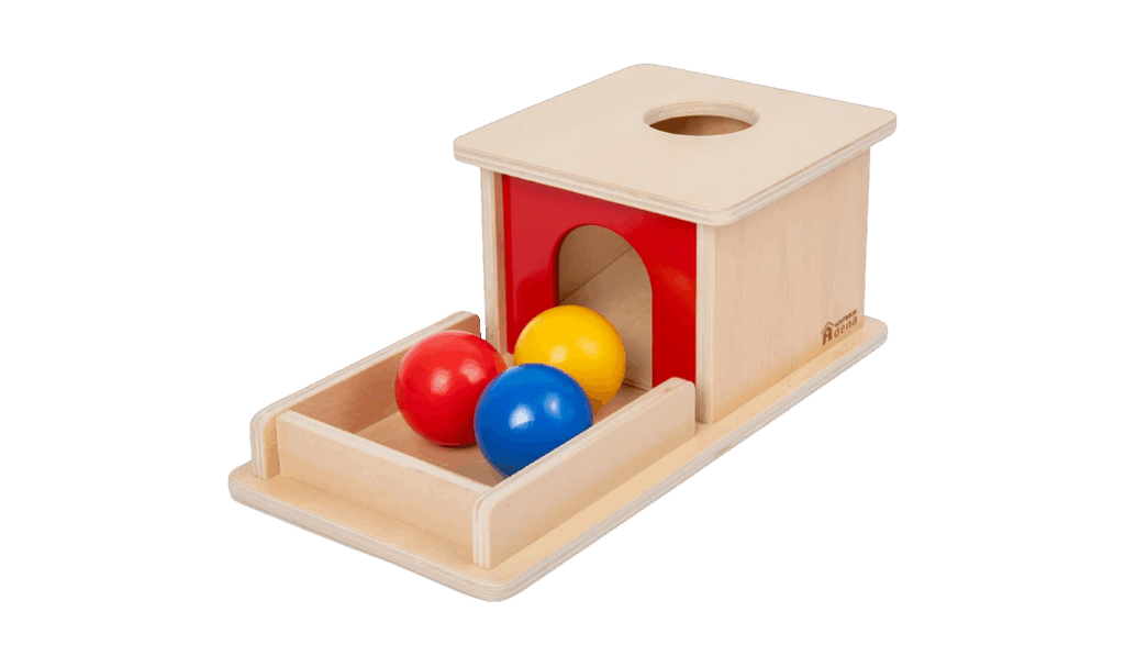 Montessori object permanence ball drop toy