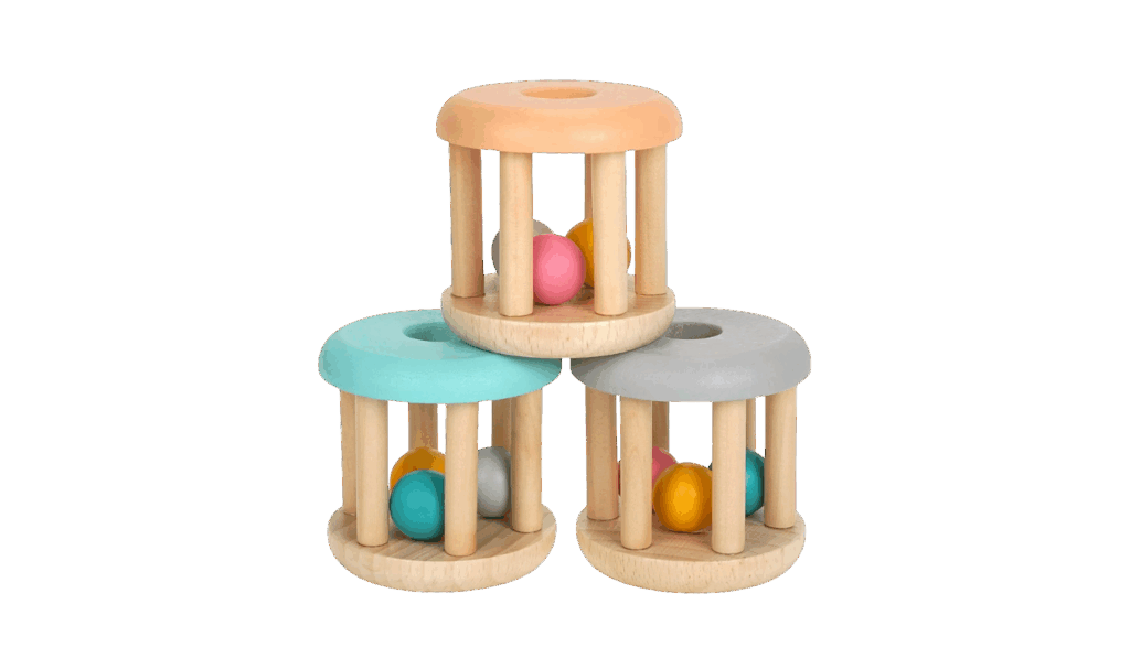 Montessori rolling rattles for baby