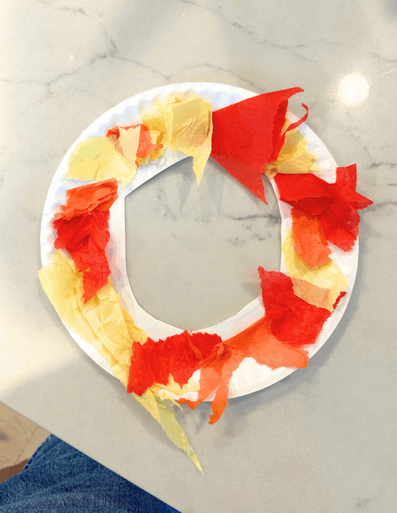 leaf wreath craft for kids
