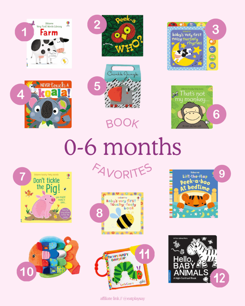 best books for babies 0-6 months numbered 1-12
