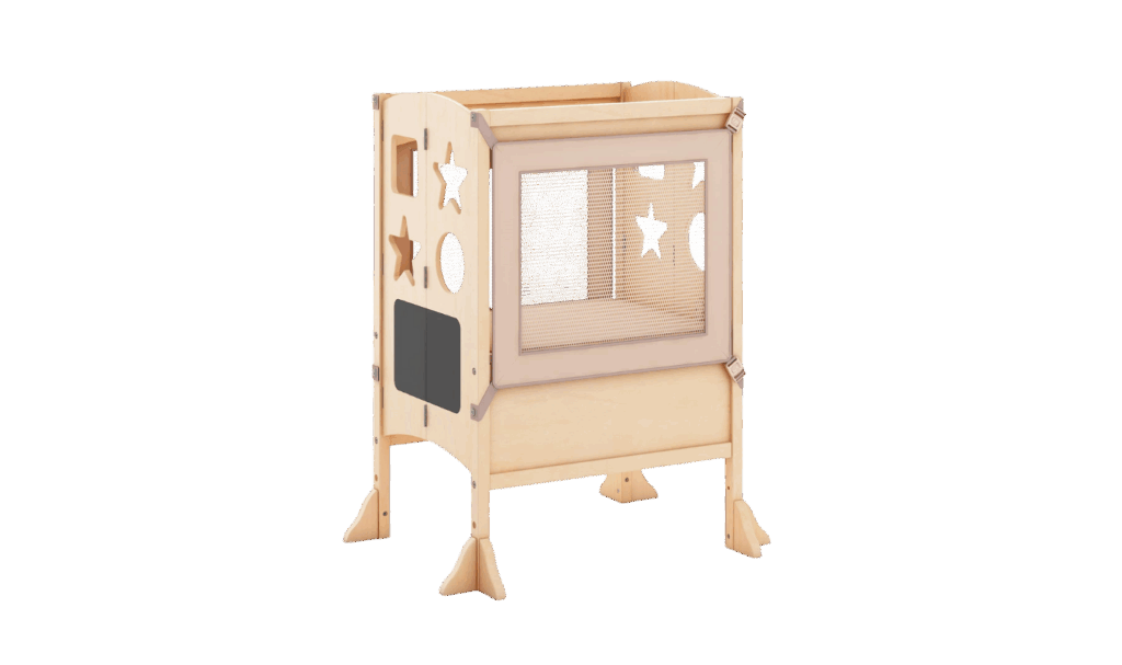 Guidecraft Classic Kitchen Helper® Stool with 2 Keepers, part of a post on best toddler towers