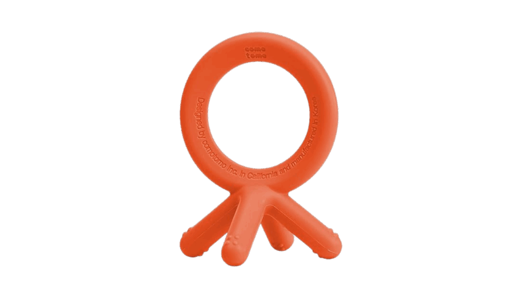 Comotomo orange, silicone teether for babies
