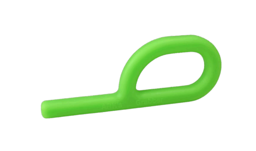 Ark Grabber Teether in green, made with silicone