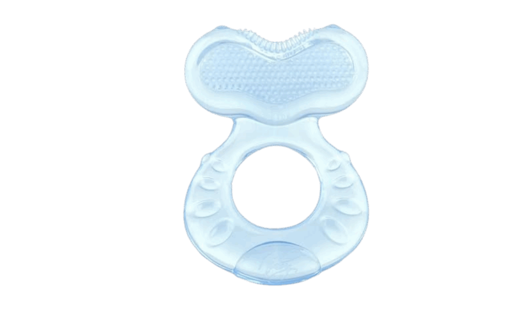 Nuby infant silicone teether in blue