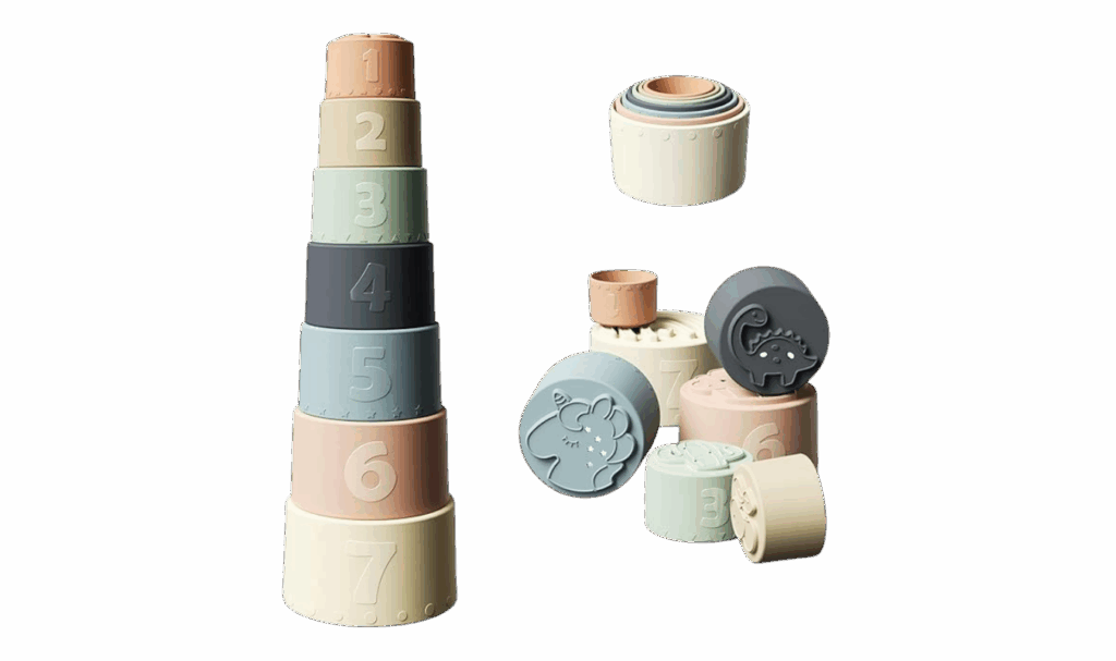 silicone stacking cups for bath time and playtime 