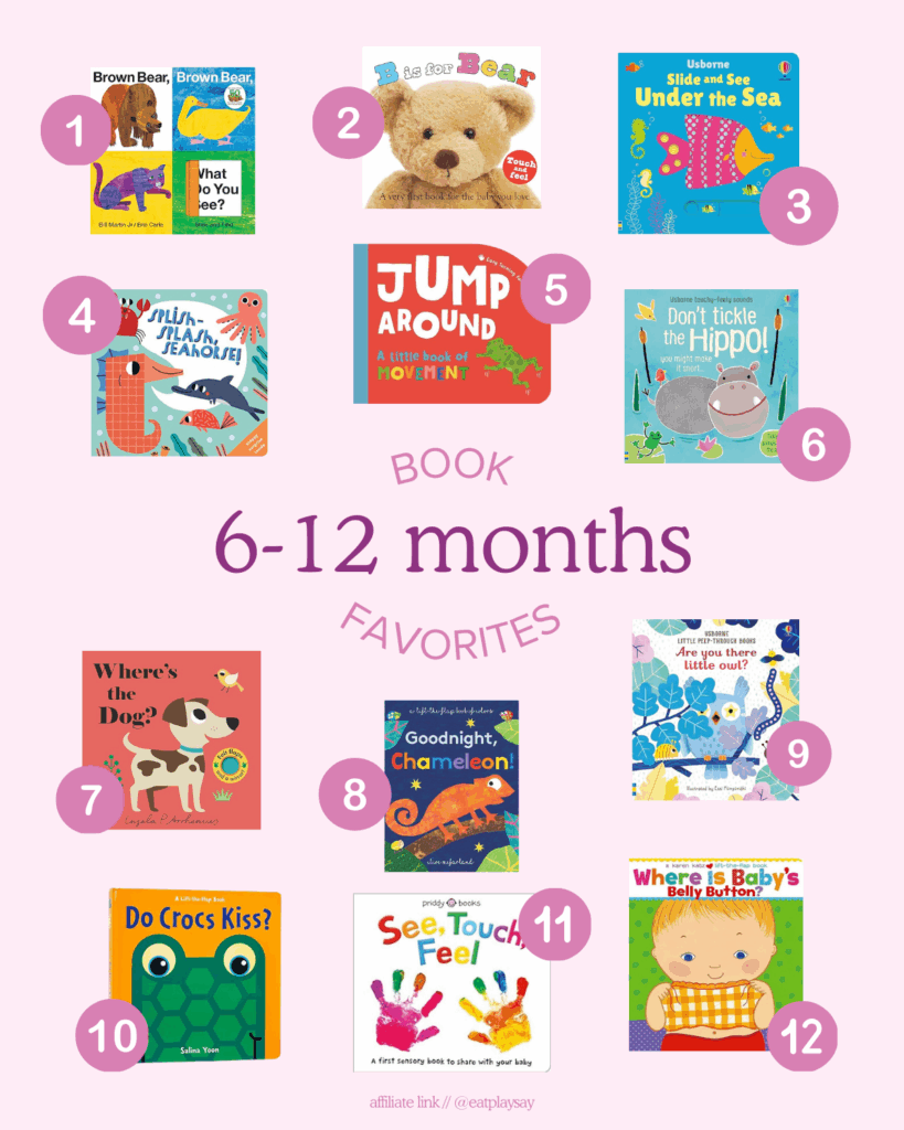 favorite books for 6 month olds numbered 1-12