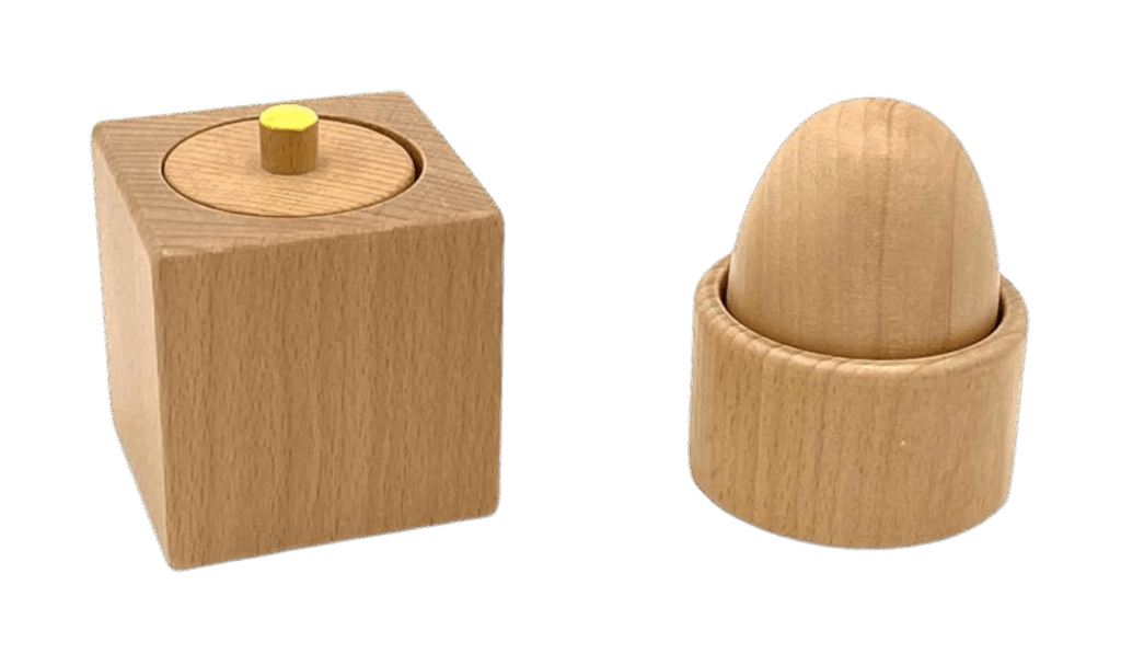wooden pincer grasp and egg cup montessori puzzles