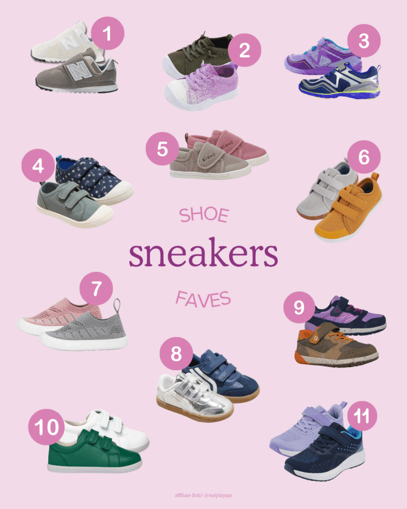 round up graphic of toddler sneakers