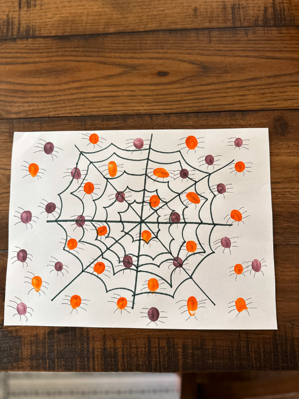 Picture of fingerprint spider web craft