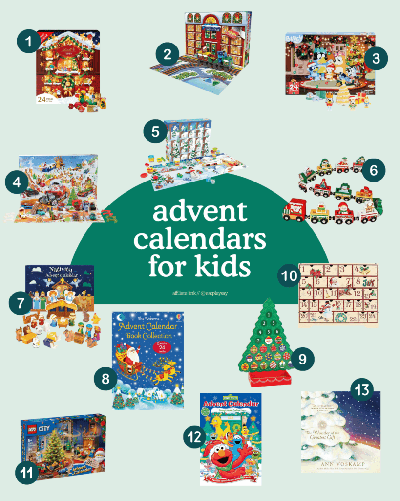 advent calendars for kids round up image of different items