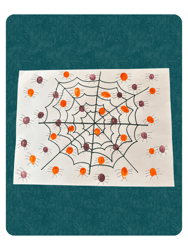 finger print spiders easy toddler halloween craft