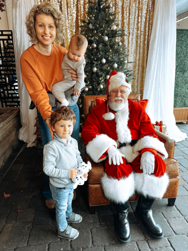 A family meets Santa at library