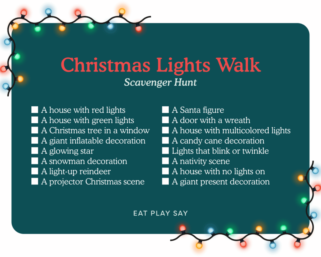 image of christmas lights scavenger hunt