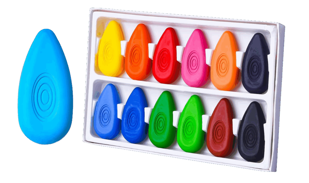 waterdrop-shaped toddler crayons 