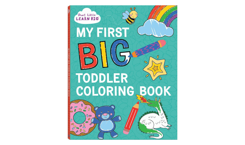 my first big toddler coloring book, part of a post about coloring supplies for toddlers