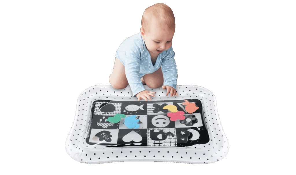 high-contrast tummy time water mat for infants 