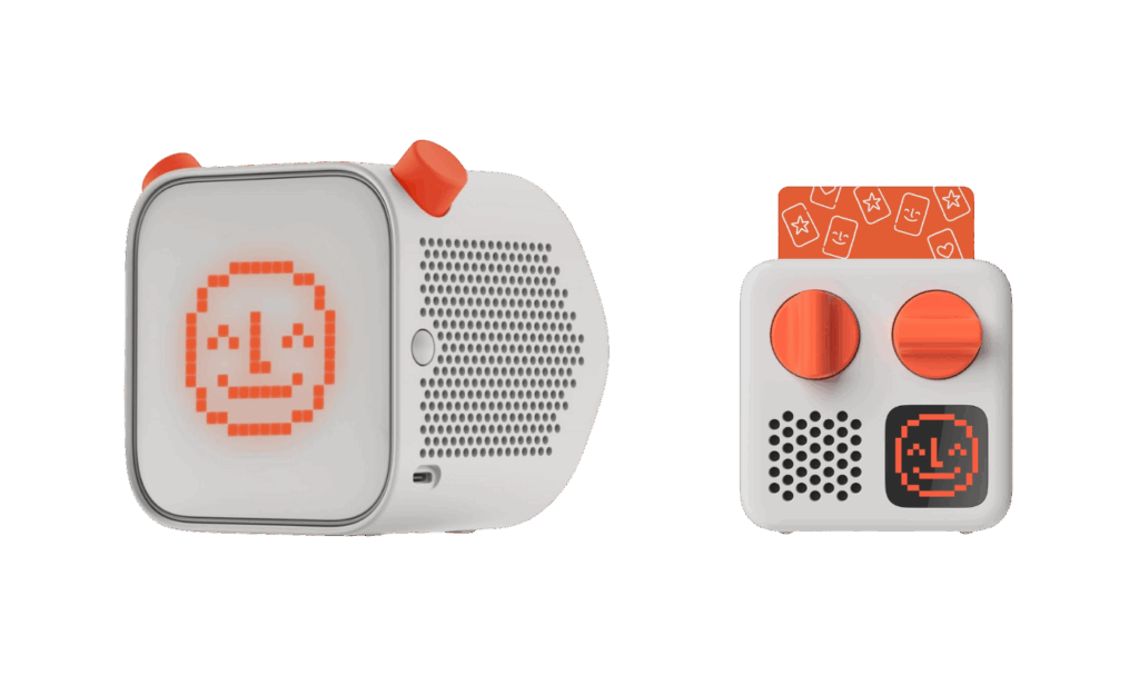 Yoto Player (3rd generation) on left, Yoto Mini Player on the right
