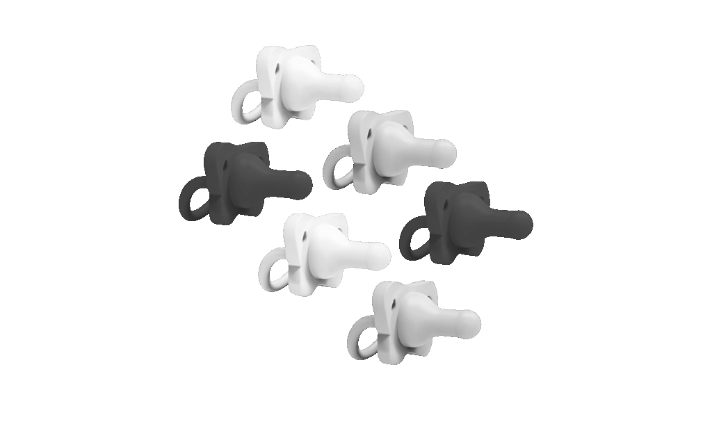 Dr. Brown's HappyPaci for infants, 6 pack in white, gray and black 