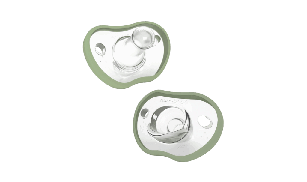 Nanobebe baby pacifier in sage color