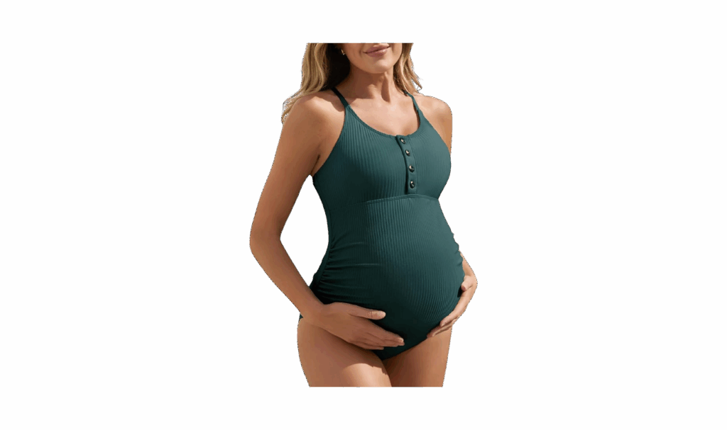 Summer Mae One Piece Maternity Swimsuit in deep teal