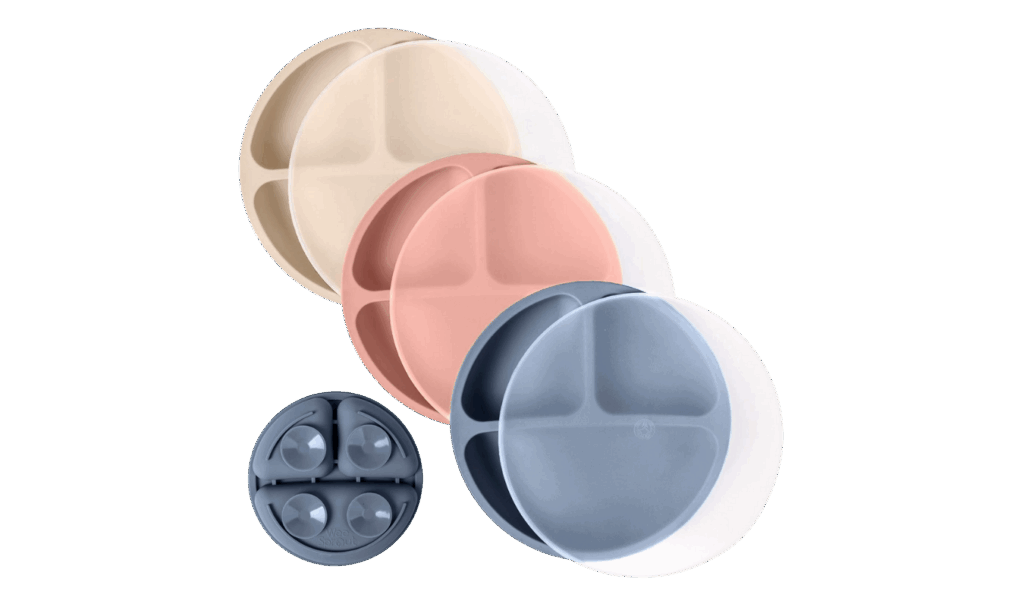 WeeSprout 3 pack of suction plates with lids included