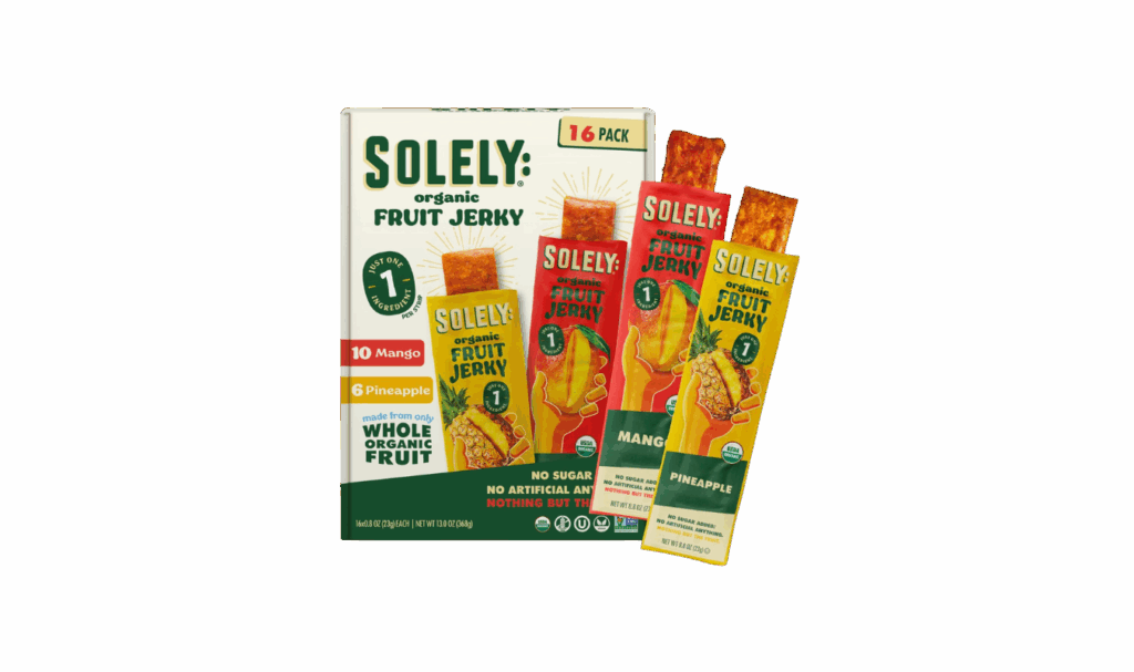 solely fruit jerky - mango and pineapple pack