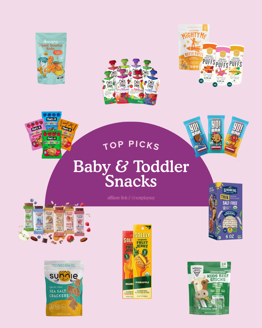 baby and toddler snack round-up graphic
