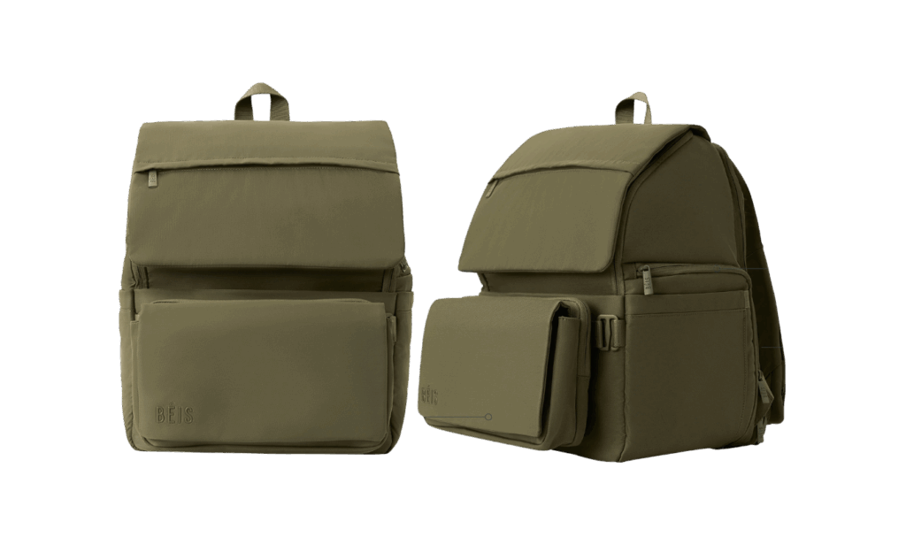 BEIS ultimate diaper backpack in Olive green color