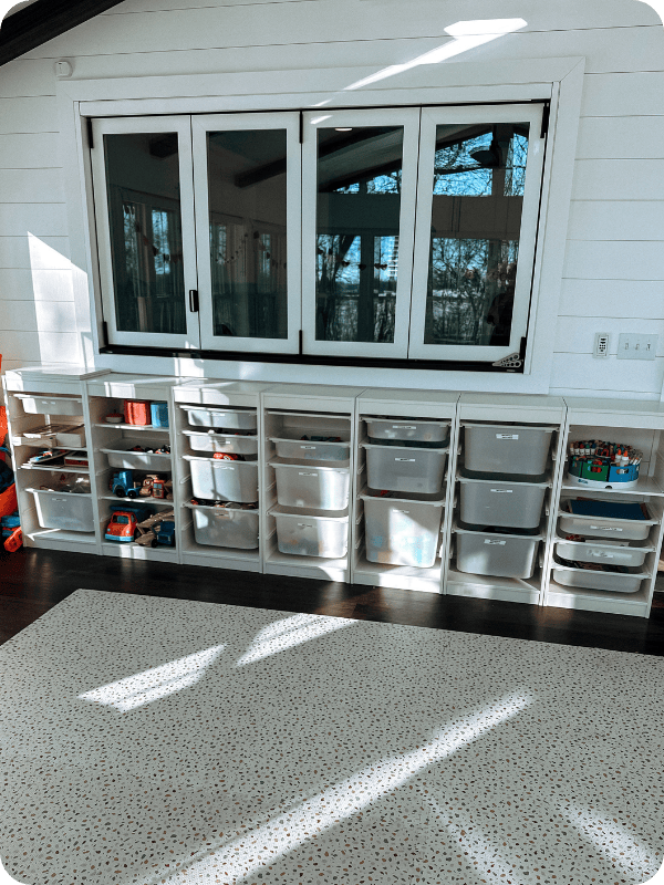 IKEA trofast system for playroom organization